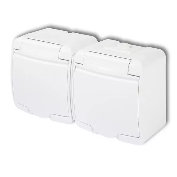 Dvojzásuvka 250V/16A IP54, bílá