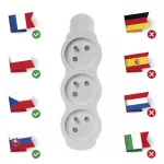 Zásuvka na kabel, rozbočovací 3 x 230V AC, 16A max. 3600W bílá