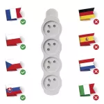 Zásuvka na kabel, rozbočovací 4 x 230V AC, 16A max. 3600W bílá