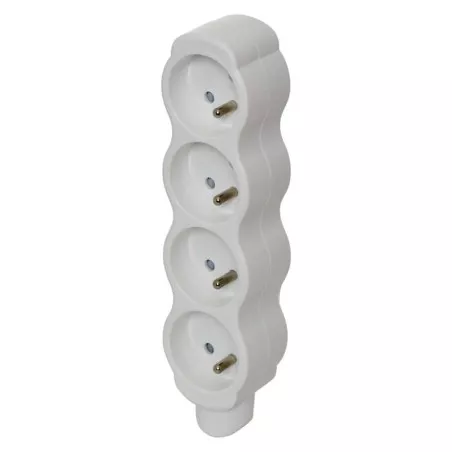 Zásuvka na kabel, rozbočovací 4 x 230V AC, 16A max. 3600W bílá