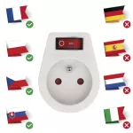 Zásuvka s vypínačem, bílá 10A, 230V AC, do zásuvky, čelní s vypínačem, 2300W EMOS