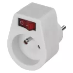 Zásuvka s vypínačem, bílá 10A, 230V AC, do zásuvky, čelní s vypínačem, 2300W