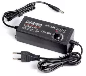 Zdroj-napáječ, síťový adaptér JT-001,  230VAC/ 9 - 24V/3ADC spínaný, regulovatelný. Koncovka 5,5×2,5mm. LED displej zobrazující aktuální výstupní napětí
