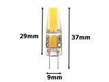 LED žárovka 12V DC 3W, úhel svitu 180°, patice G4, náhrada 25W halogenu. Teplá bílá 3000K