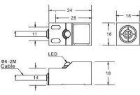 Bezdotykový indukční snímač-čidlo PNP SN04-P 10-30VDC (NO)