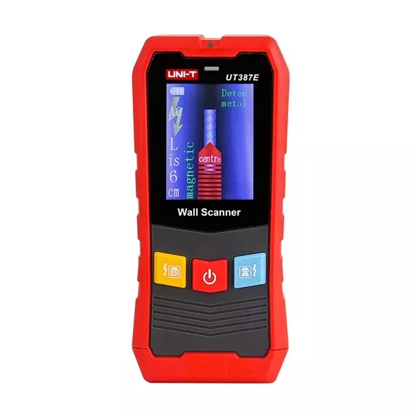 Detektor kovů, elektrického vedení, trámů, MultiScaner typ UNI-T UT387E, LCD-Display, Najde kov v kameni a betonových zdech, upozornění na elektrické napětí