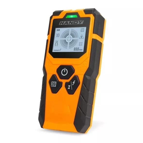 Detektor kovů, elektrických vedení napětí a dřeva HANDY 10040, Automatická kalibrace, Zvuková indikace, Výstražná LED indikace, Automatické vypnutí, Hluboká detekce, Detekce kabeláže 