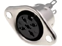 Konektor DIN 5-kolík X pětikolík zásuvka zdířka na panel, křížová 360°, samice na sluchátka