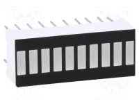 LED displej bargraf,10 nezávislých segmentů, 7× zelený, 3x červený