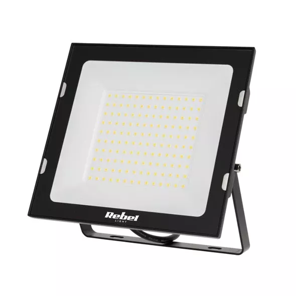 LED reflektor slim REBEL URZ3618 100W, 4000K, 8500 lm, AC 230V, černá, venkovní, IP65, barva teploty světla denní bílá