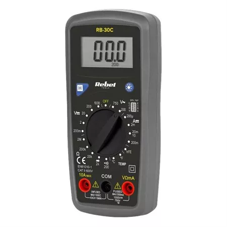 Multimetr REBEL RB-30C, napětí, proud, odpor, teplota, tranzistory hfe