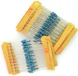 Rezistory SMA0207 1% metalizované 0,  25W (1K - 8K2)