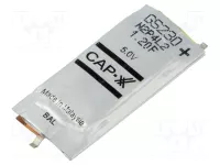 Back-up (zálohovací) memory elektrolytický kondenzátor GS230F 1,2F/5,5VDC (39x17x3,9mm) superkondenzátor SMD. Max. impulsní proud 30A