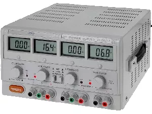 Laboratorní zdroj stolní AX-3003D-3 plynule regulovatelný 2×0–30V/2×0–3A+ 1x5V/3A LED displej AXIOMET