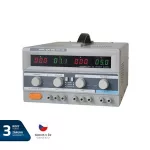 Laboratorní zdroj stolní GETI GLPS 3005E plynule regulovatelný 2×0–30V/2×0–5A + 1x5V/3A LED displej