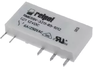 RELÉ RM699V 12V DC 1x přepínací kontakt. Proud kontaktu 6A/250VAC, 28 x 5 x 15mm relpol