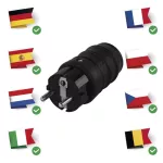 Vidlice gumová černá 230V / 16A AC IP44 do vlhka P76, na kabel, prodlužku Vidlice gumová černá 230V / 16A AC IP44 do vlhka P76, na kabel, prodlužku