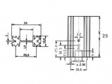 Chladič černý typ H25, pro TO220, 35x25.4x12.7mm, 12,6°K/W eloxovaný