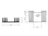 Chladič černý typ E22, pro TO220, 44x35x12mm, 10.9°C/W