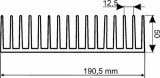 Chladič odlévaný typ W50, 190x300x50mm, žebrovaný