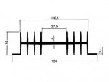 Chladič typ CH41, pro TO3, 40x130x34mm, 4.5°C/W