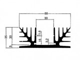 Chladič typ K41-2xTO3, 75x88x35mm, 1.7°C/W 