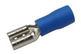 Konektor faston 4,8 zásuvka s plastovým límcem - modrý