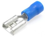 Konektor faston 6,3 zásuvka s plastovým límcem - modrý