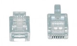 Konektor RJ12 6P6C-VK telefonní, US 6-pinů lisovací na plochý plochý kabel - licnu