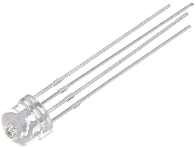 LED dioda 5mm RGB 4pin 100° plně barevná