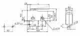 Mikrospínač velký ON-(ON) 5A s páčkou v délce L=17mm