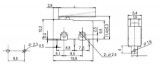 Mikrospínač velký ON-(ON) 5A s páčkou v délce L=21mm