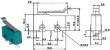 Mikrospínač velký ON-(ON) 5A s páčkou+z. délka L=17