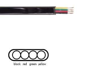 Telefonní kabel TLF4-plochý černý, lanko 4-žilový