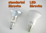 LED žárovka 230V AC S5W patice E14 úhel svitu 180°- teplá bílá