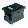 Přepínač vypinač kolébkový ON-OFF 250V/3A , 2polohy 3piny LED modrá